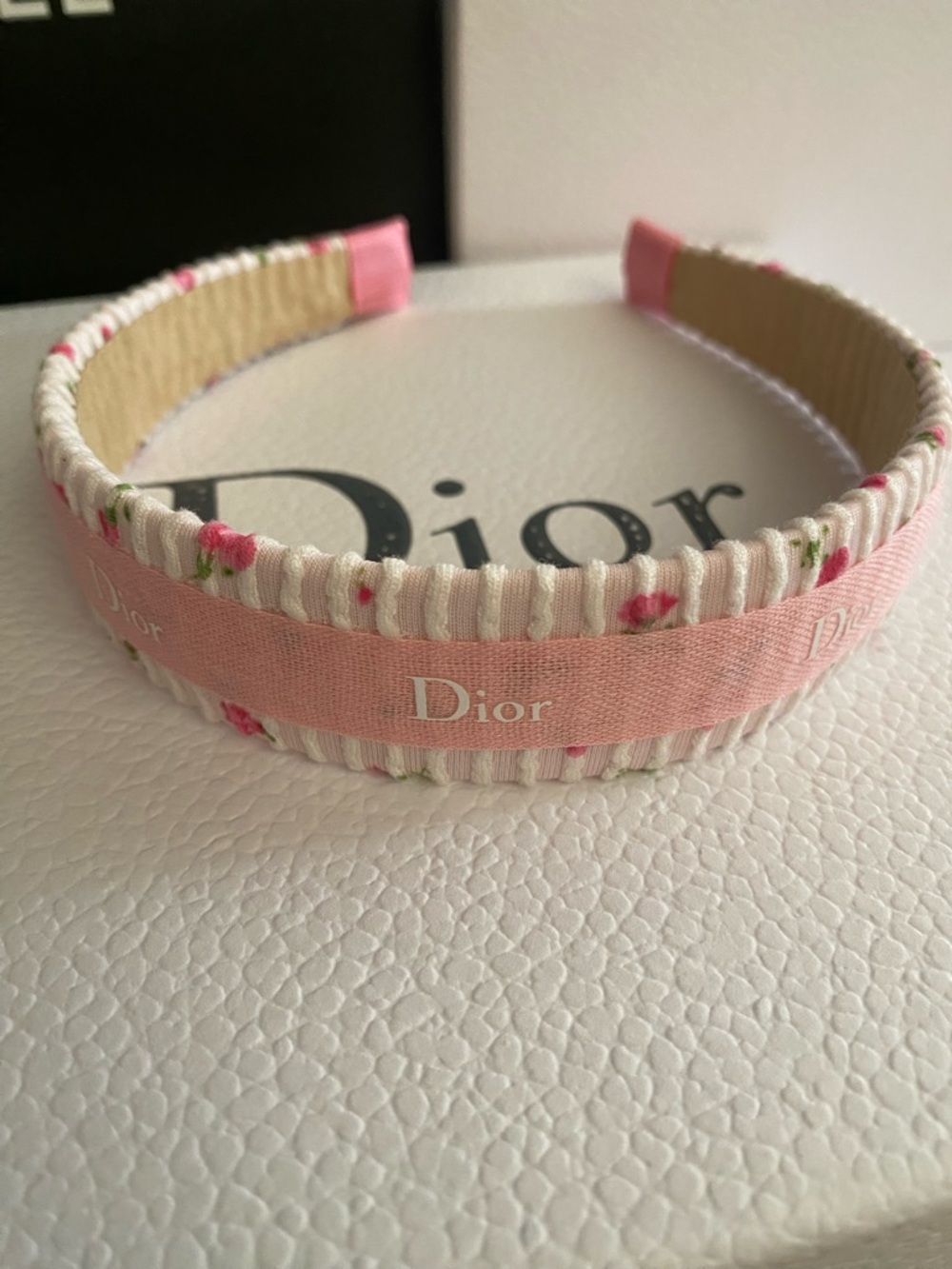 Dior Ribbn Pink and Cream Floral Headband - Picture 4 of 5